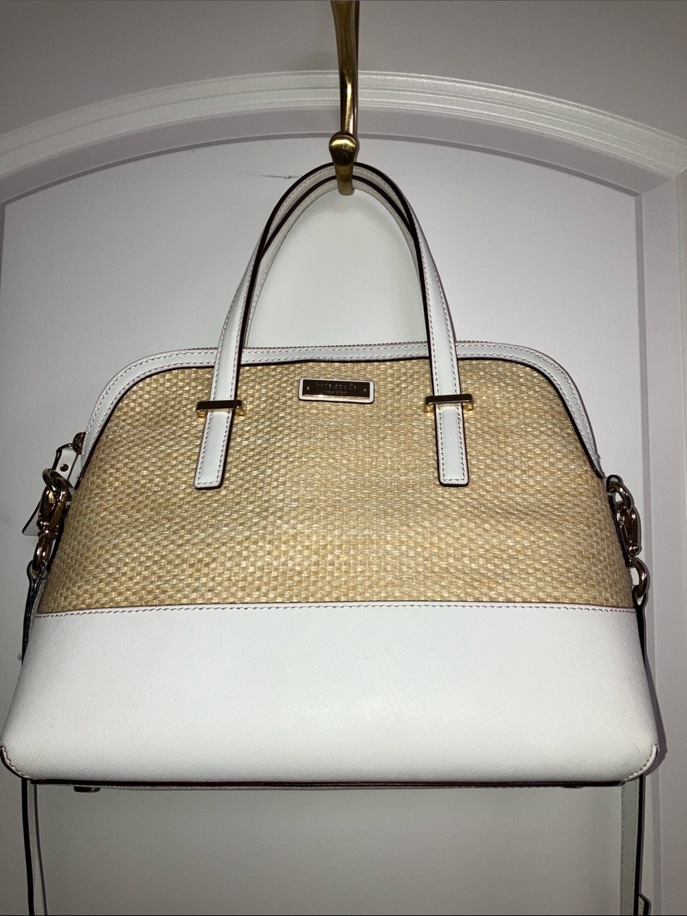 Kate spade Cream straw bag crossbody